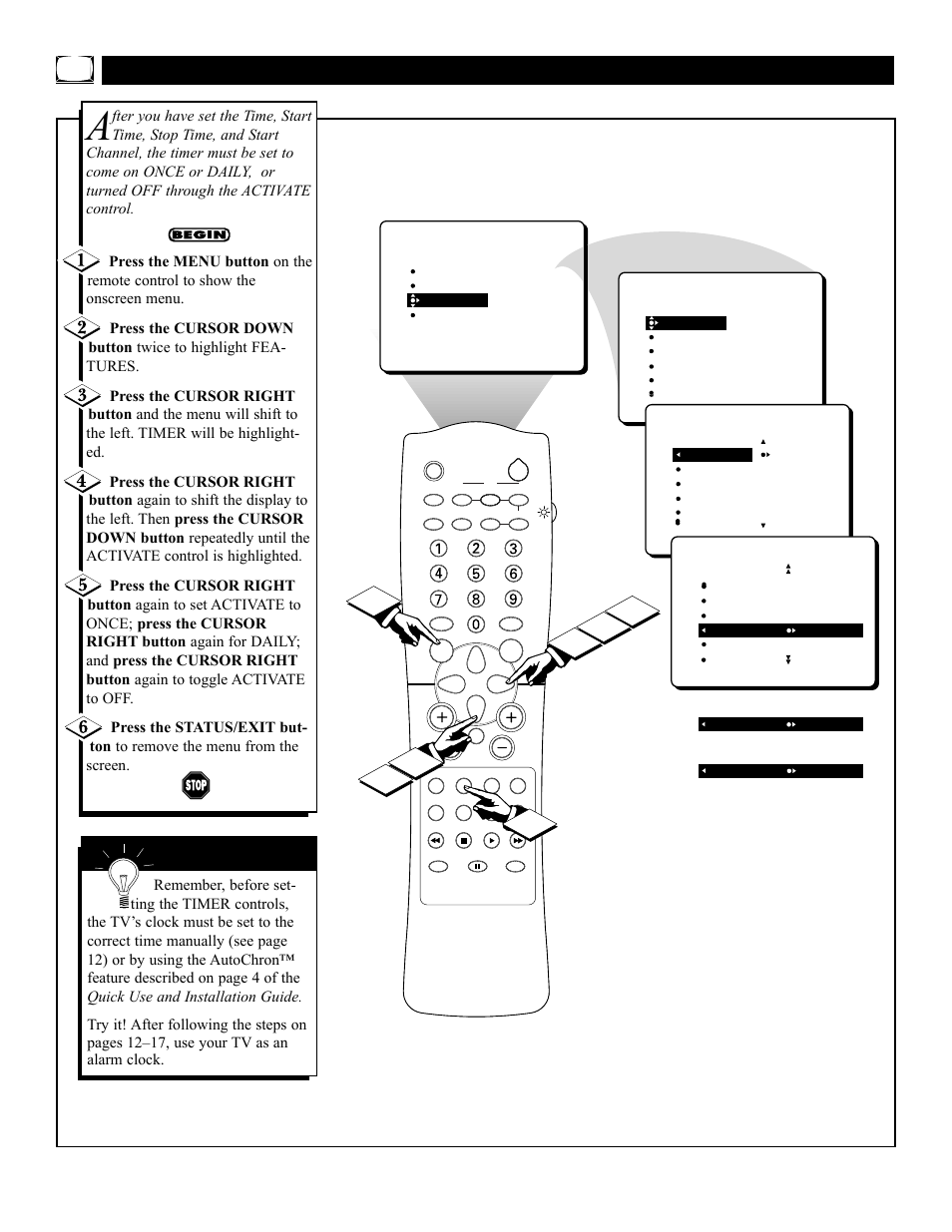 Imer, Etting, Ctivate to | Philips 3121 235 20301 User Manual | Page 16 / 52