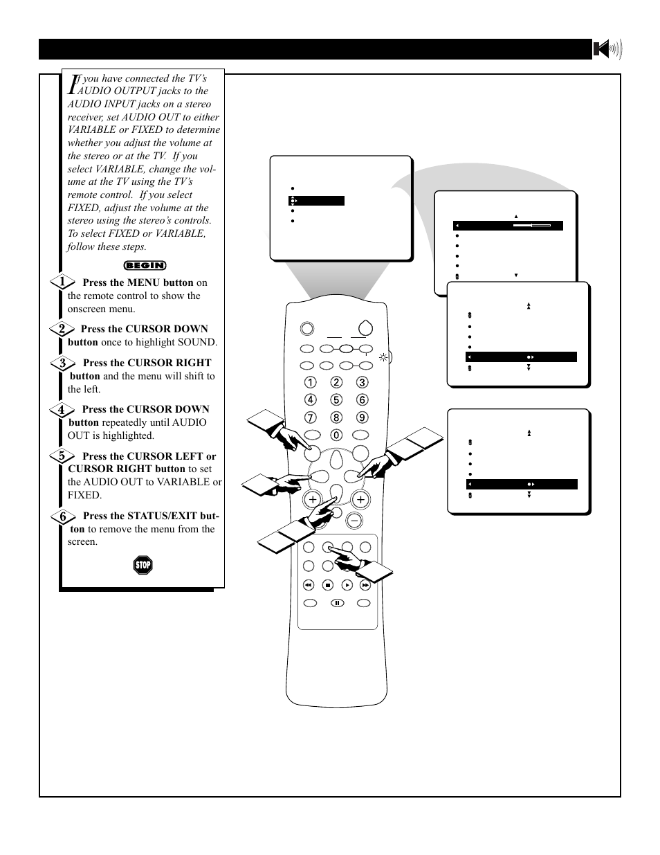 Ound, Etting the, Udio | Ontrol | Philips 3121 235 20301 User Manual | Page 33 / 52