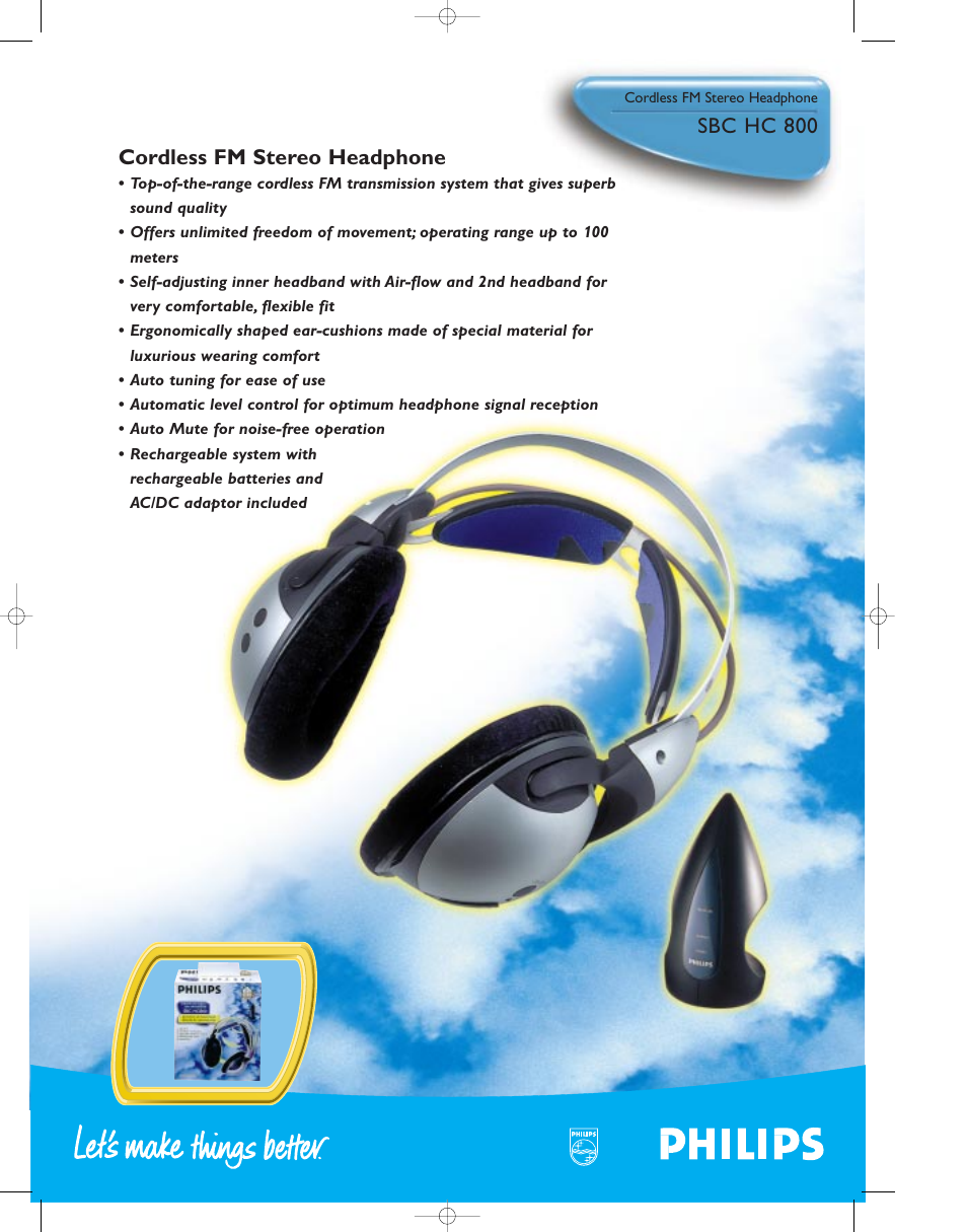 Philips SBC HC 800 User Manual | 2 pages
