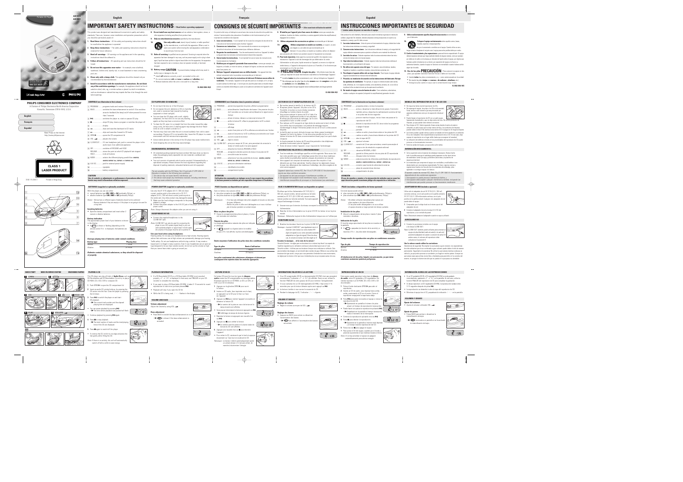 Philips AX1001 User Manual | 2 pages