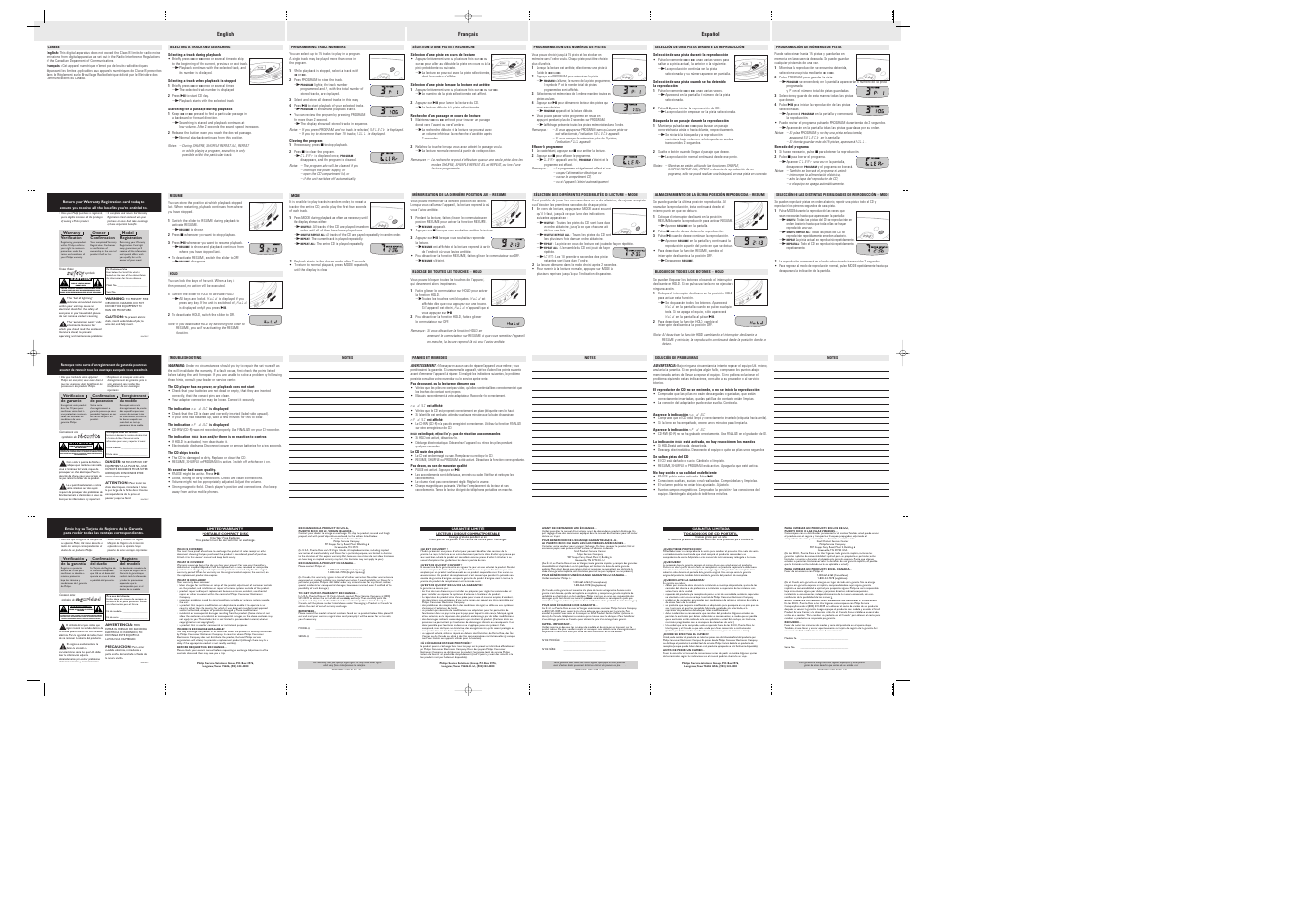 Mode program | Philips AX1001 User Manual | Page 2 / 2