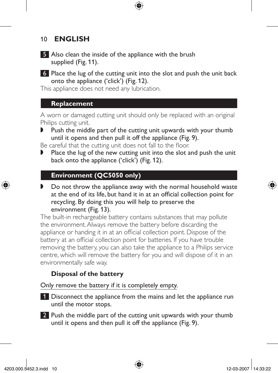 Philips QC5050 User Manual | Page 10 / 36