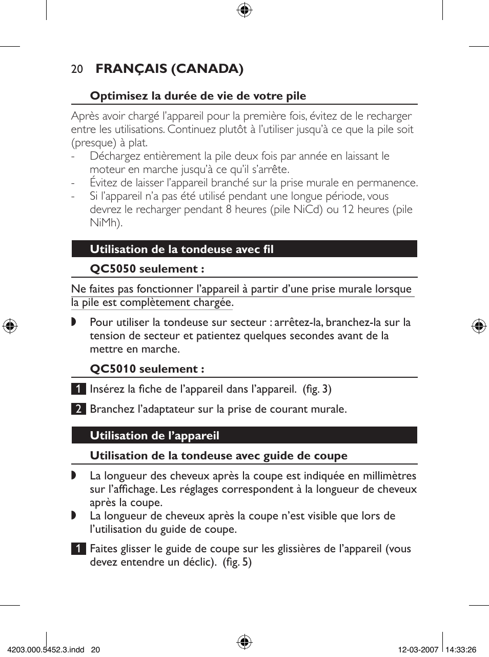 Philips QC5050 User Manual | Page 20 / 36