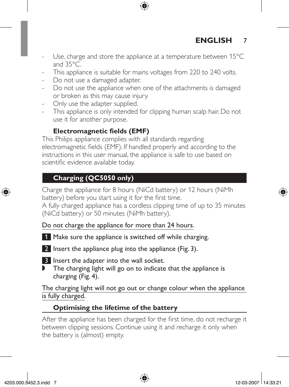 Philips QC5050 User Manual | Page 7 / 36