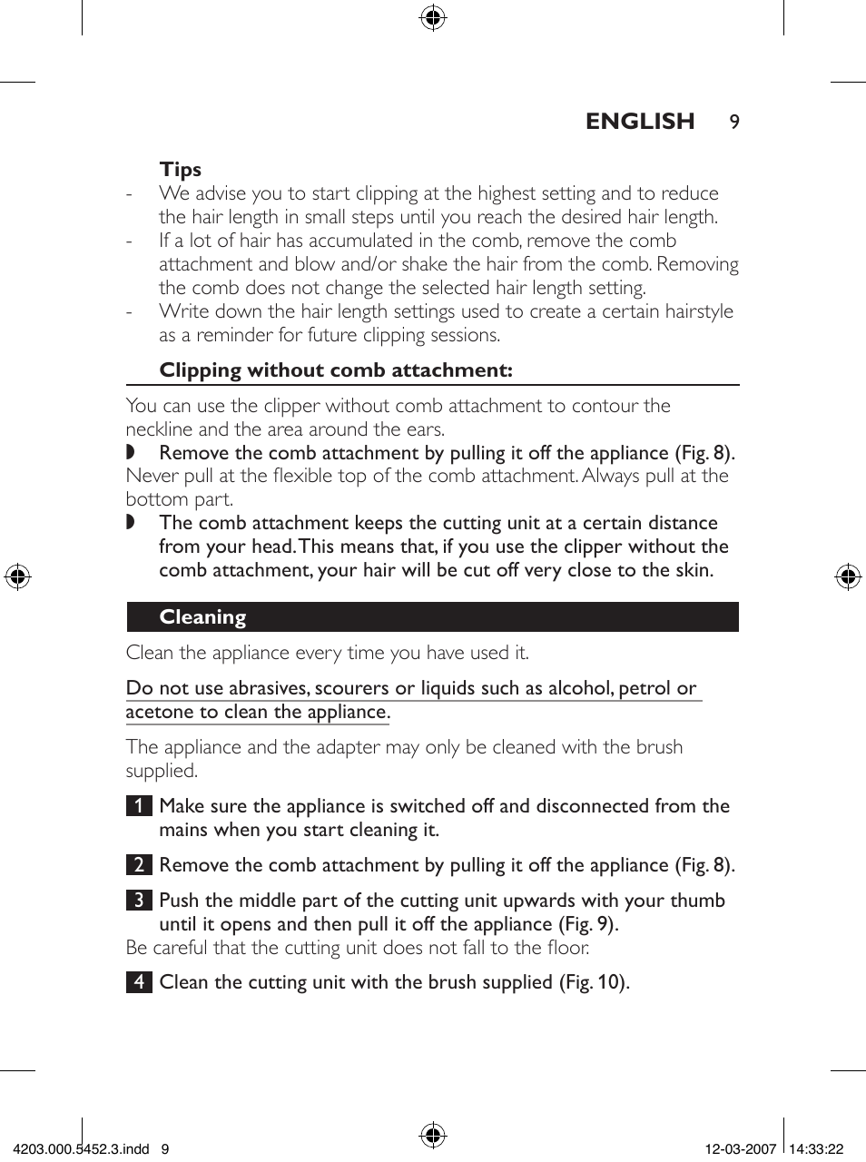 Philips QC5050 User Manual | Page 9 / 36