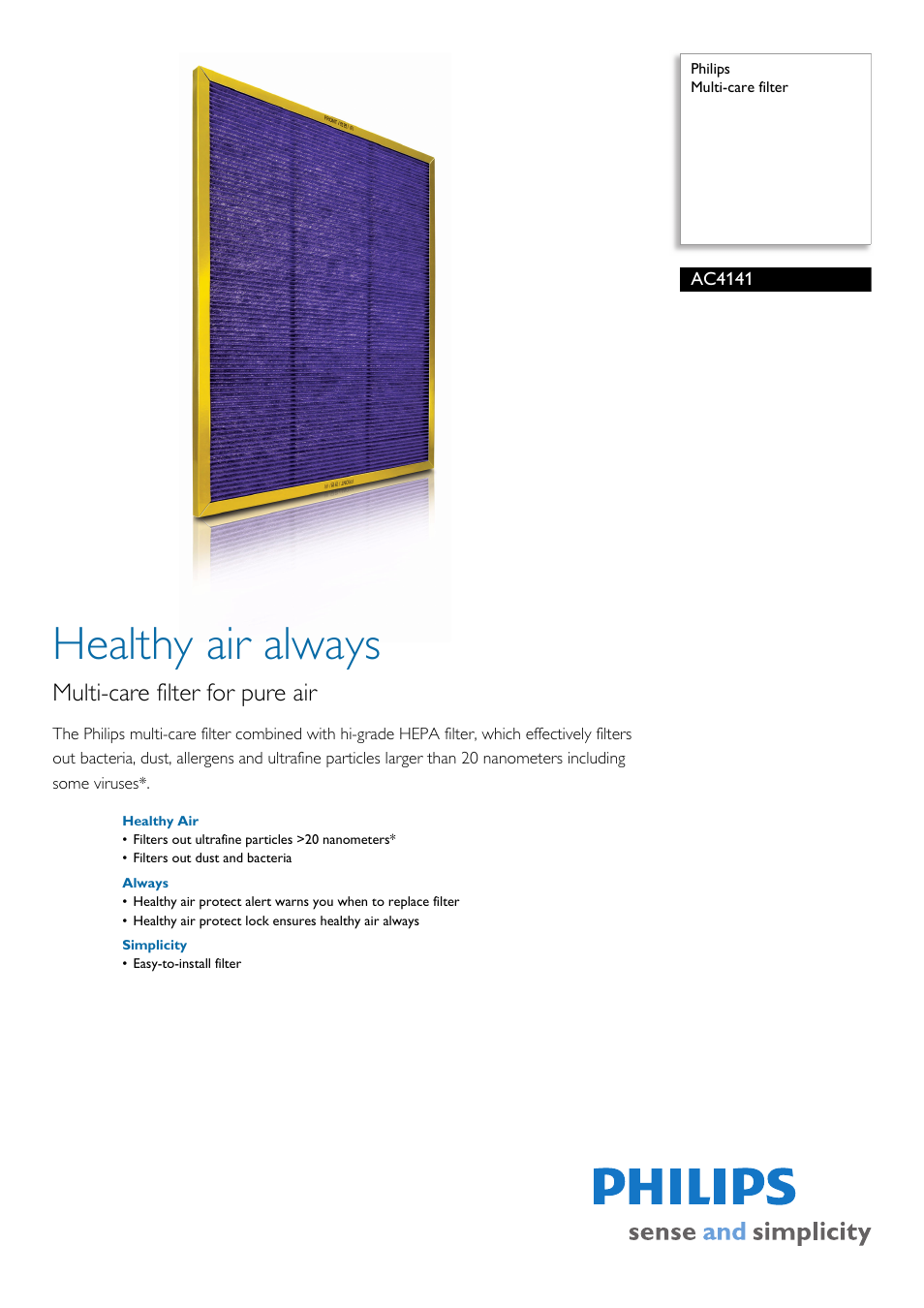 Philips AC4141 User Manual | 2 pages