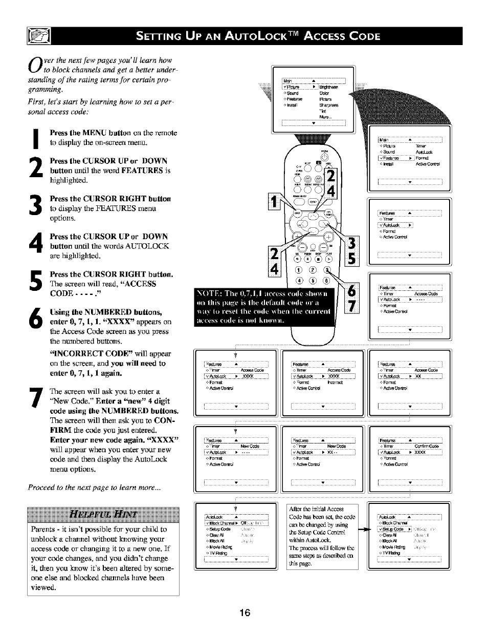 Etting, Ccess | Philips TV DVD Combo User Manual | Page 16 / 62