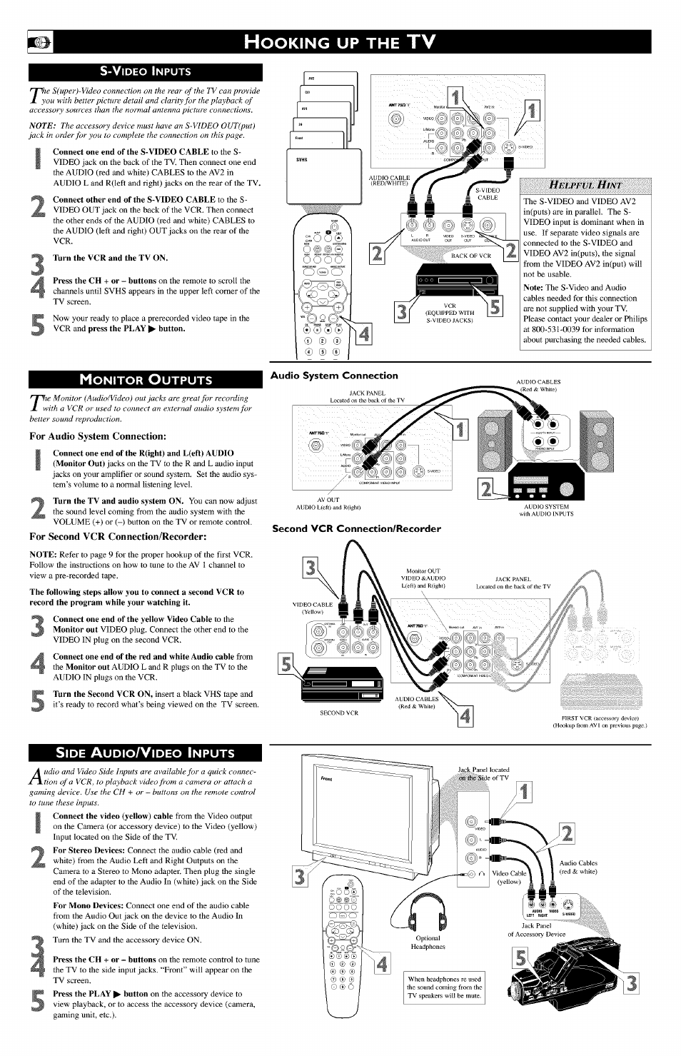 Turn the vcr and the tv on, Ooking, S-video i | Ilsbili | Philips TV DVD Combo User Manual | Page 60 / 62