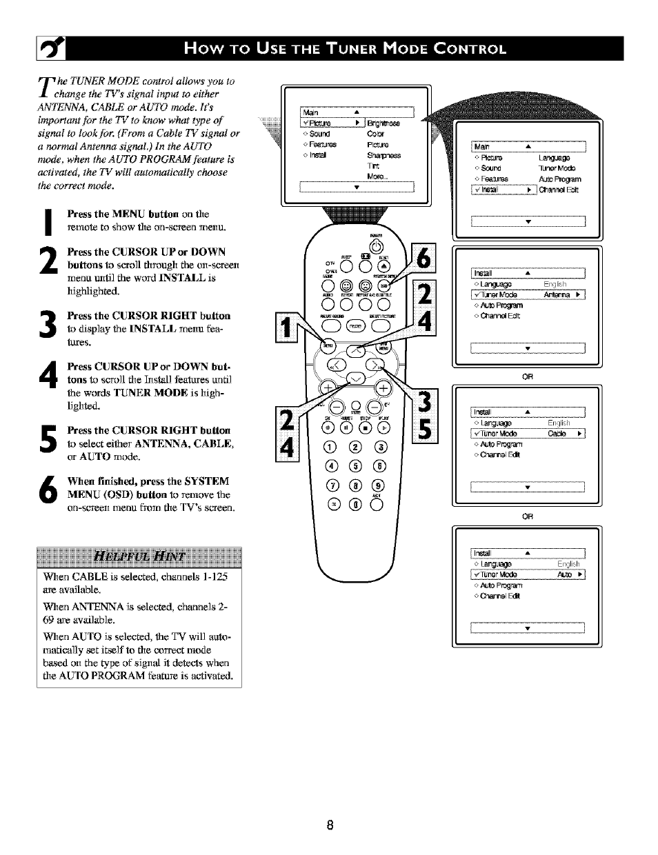 Philips TV DVD Combo User Manual | Page 8 / 62