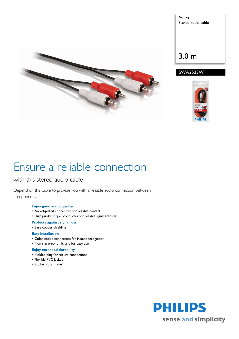 Philips SWA2523W User Manual | 2 pages