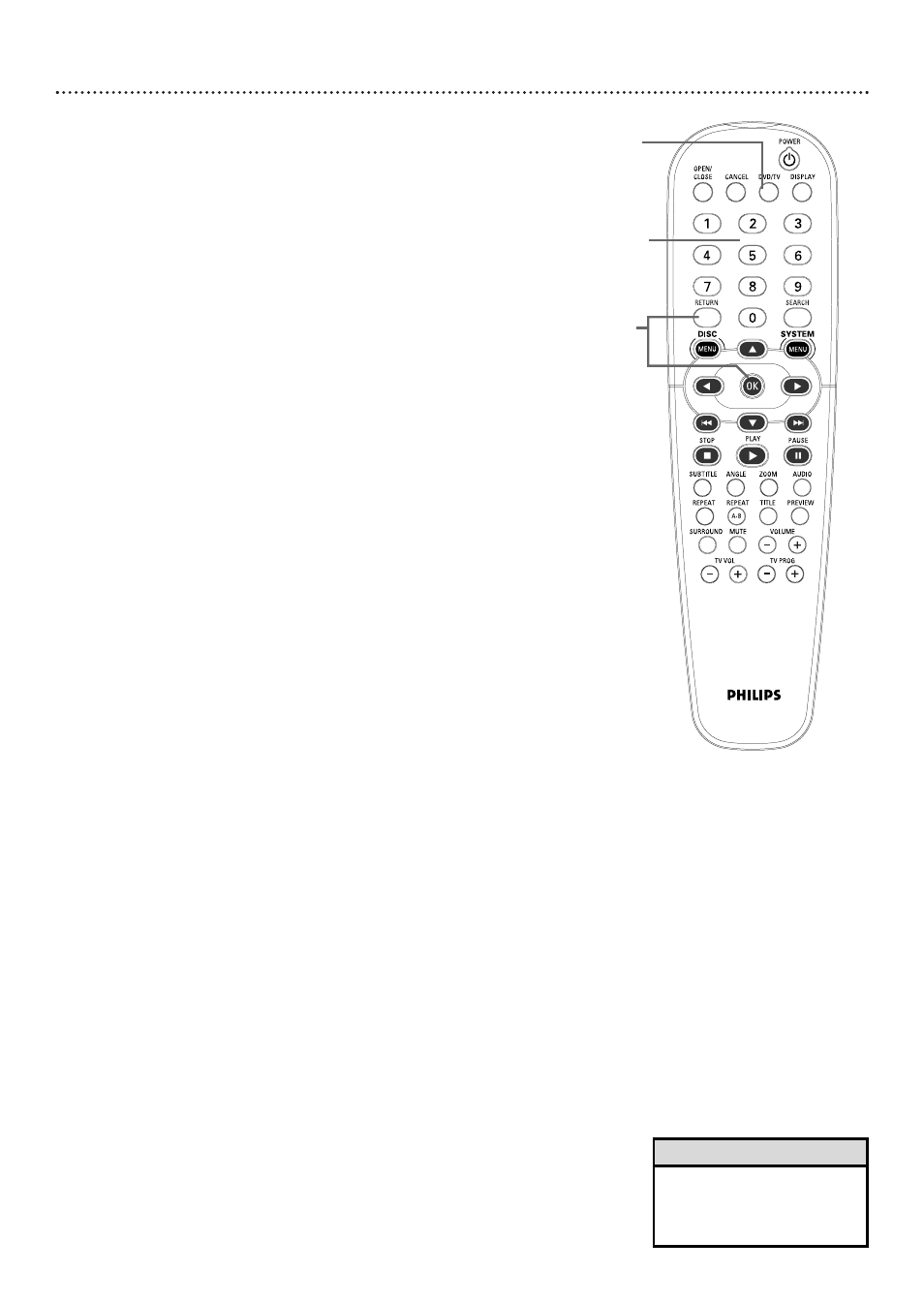 44 setting the remote to operate your tv | Philips DVD727 User Manual | Page 44 / 52