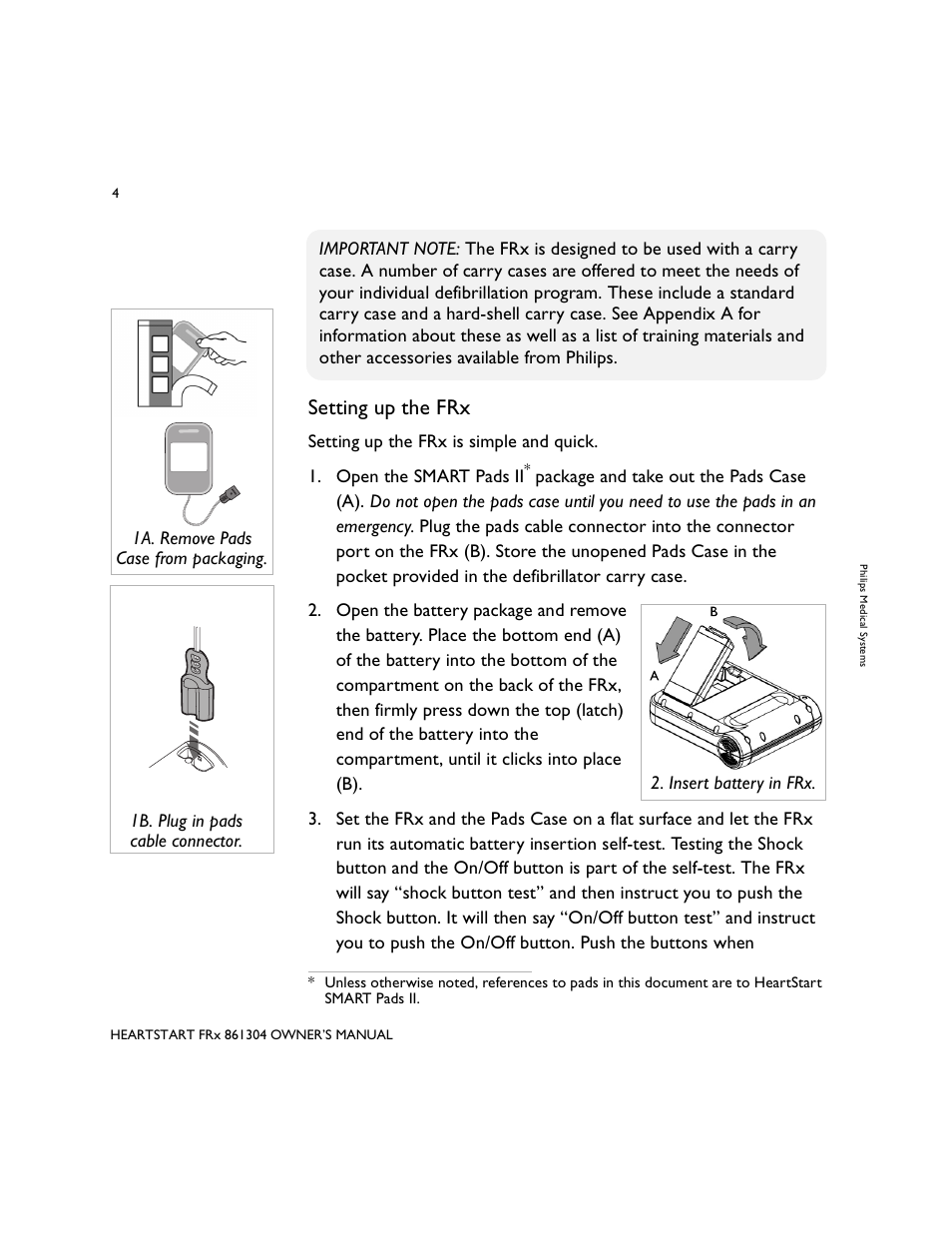 Setting up the frx | Philips 861304 User Manual | Page 12 / 64