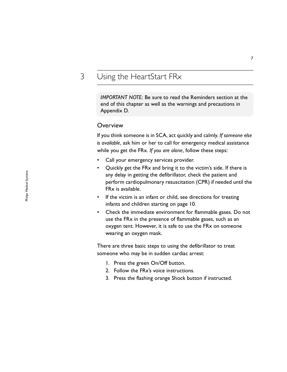 3using the heartstart frx, Overview | Philips 861304 User Manual | Page 15 / 64