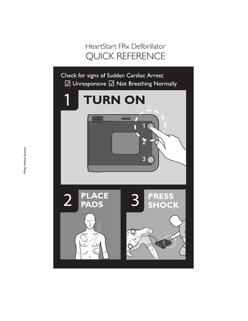 Quick reference, Heartstart frx defibrillator | Philips 861304 User Manual | Page 3 / 64