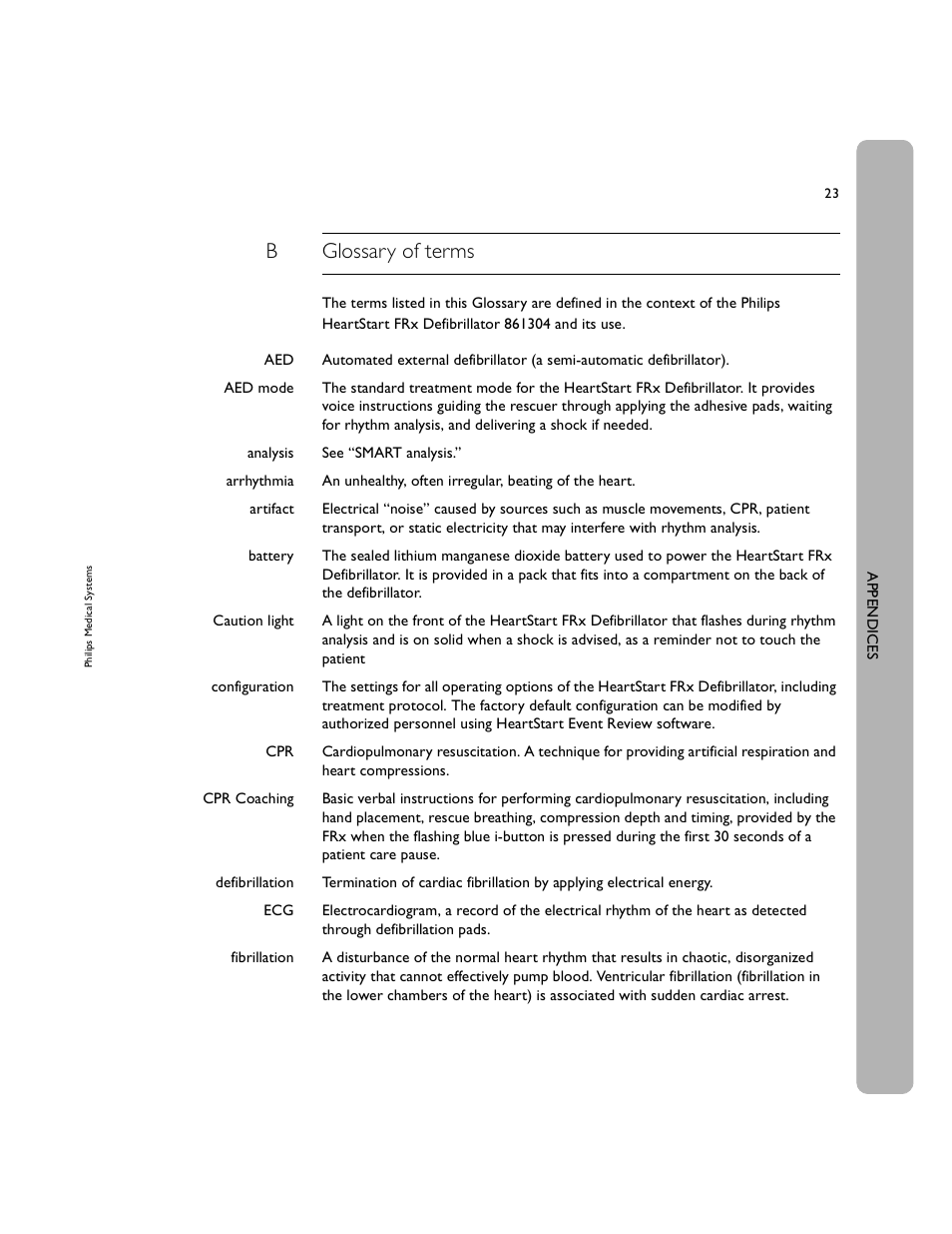 Bglossary of terms | Philips 861304 User Manual | Page 31 / 64