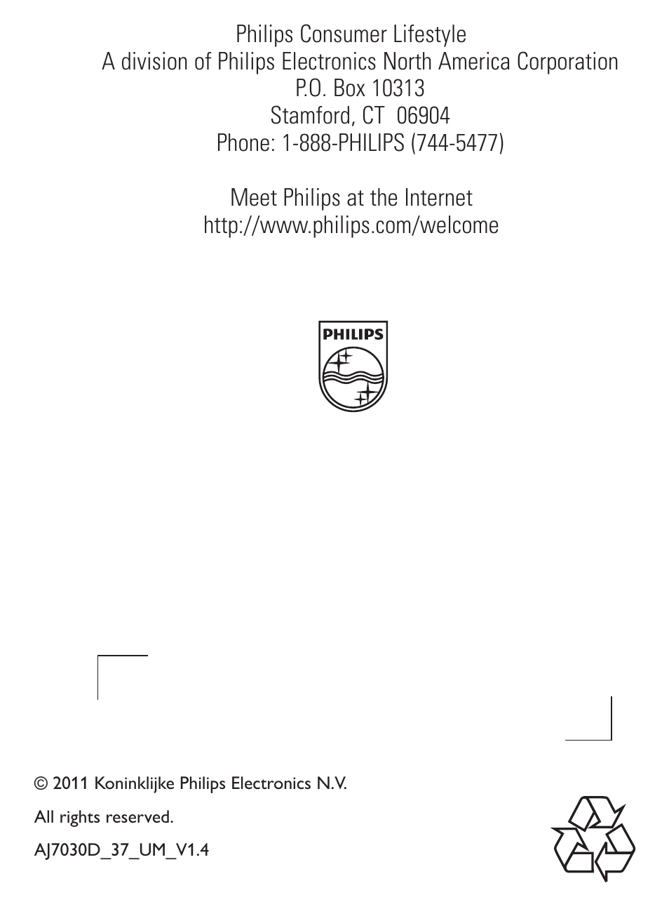 Philips AJ7030D User Manual | Page 26 / 26