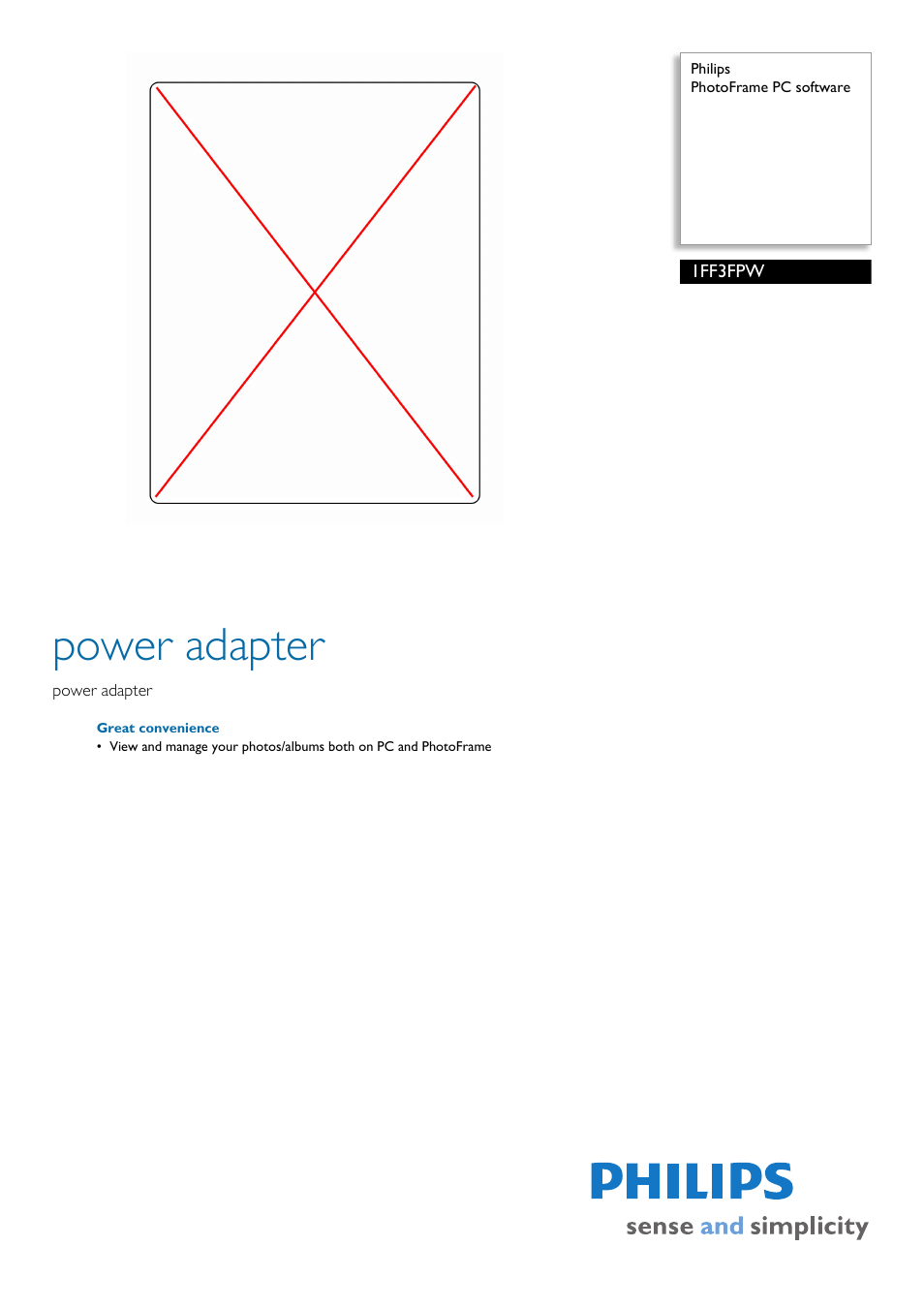 Philips 1FF3FPW User Manual | 2 pages