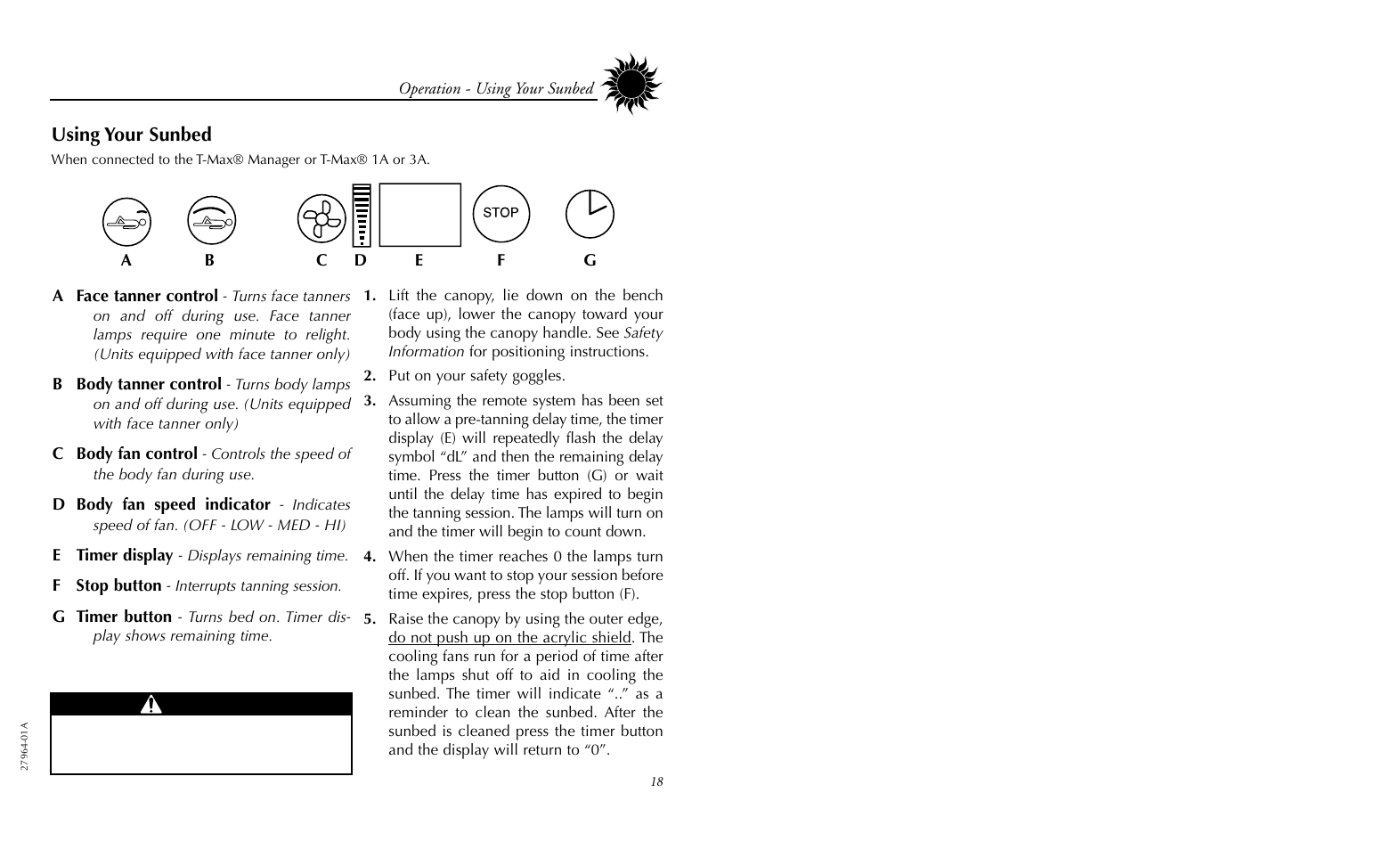 Using your sunbed | Philips 27964-01A User Manual | Page 23 / 36