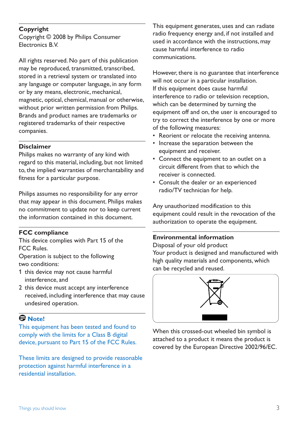 Philips SPC2050NC User Manual | Page 3 / 21