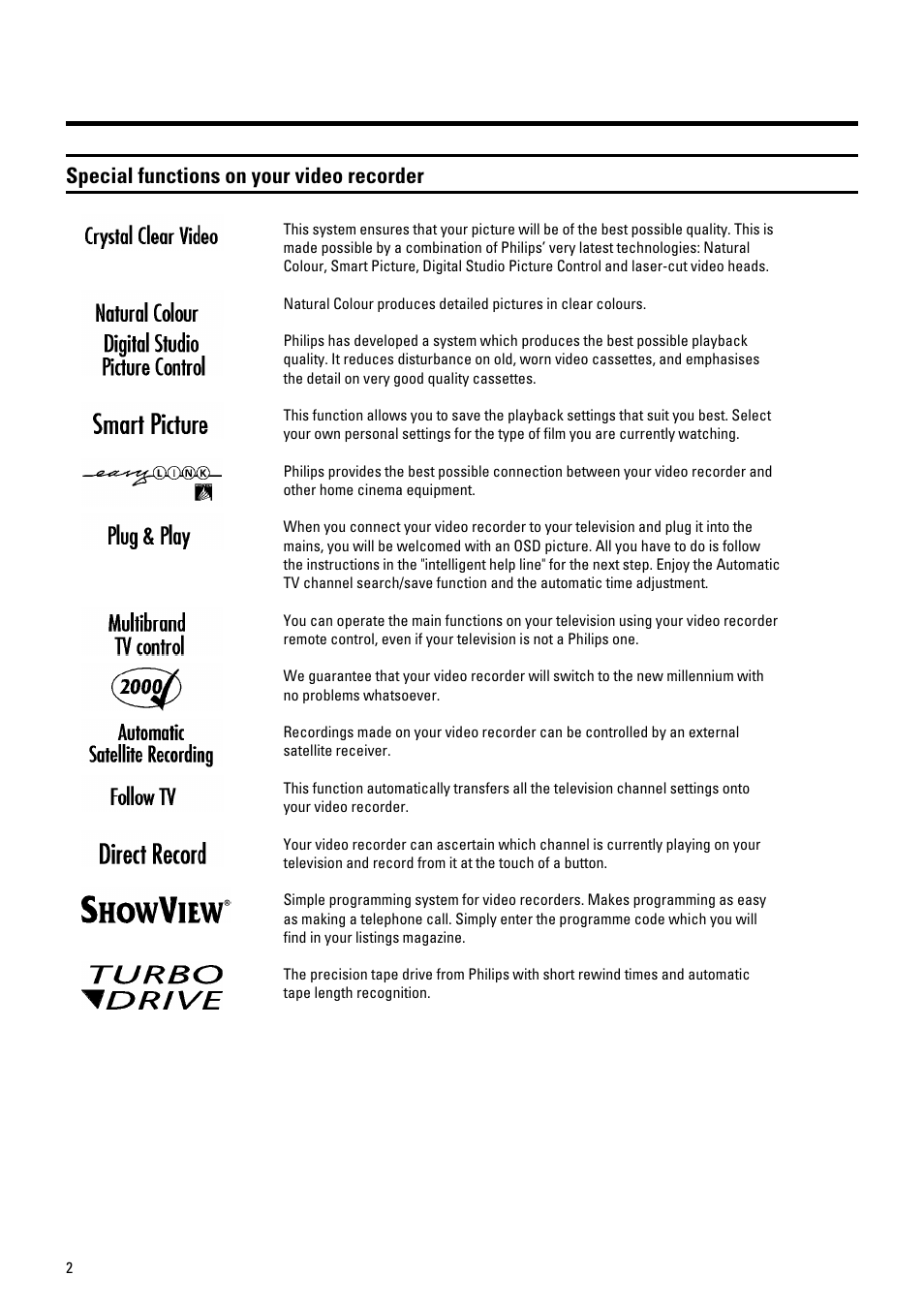 Special functions on your video recorder | Philips VR700/58 User Manual | Page 5 / 32
