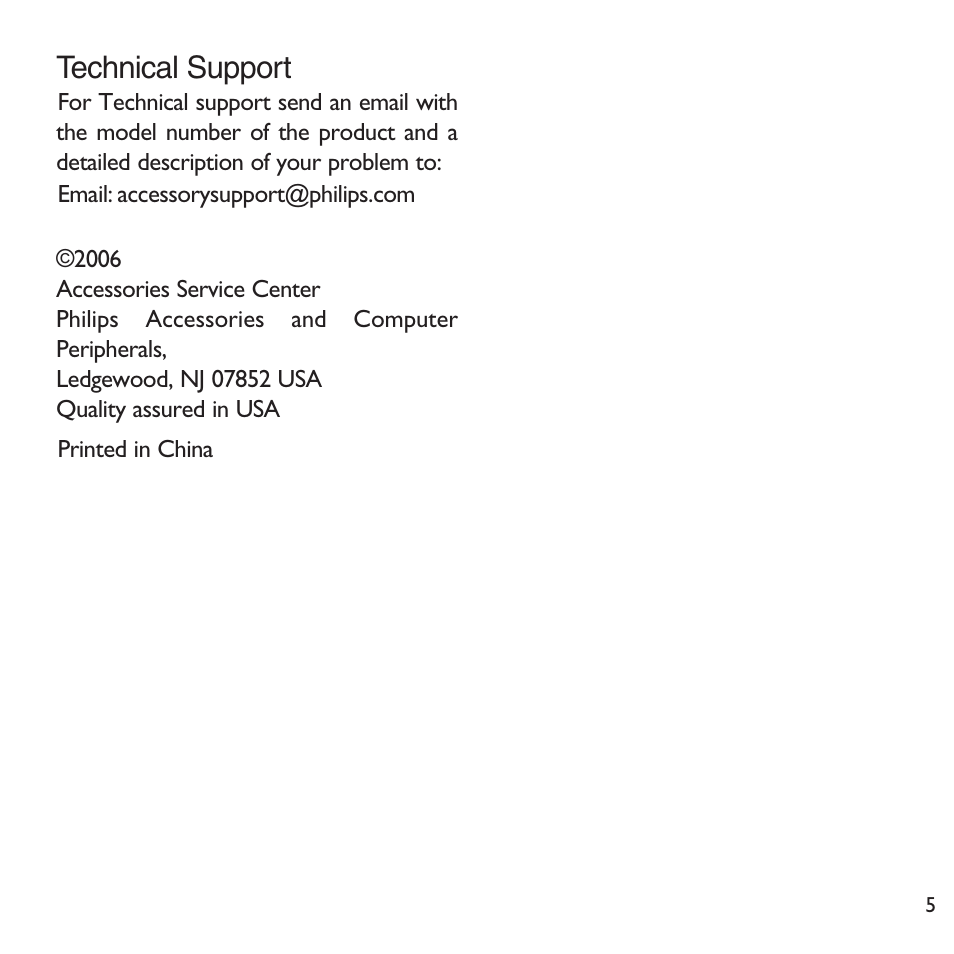 Technical support | Philips SWV6813 User Manual | Page 5 / 12