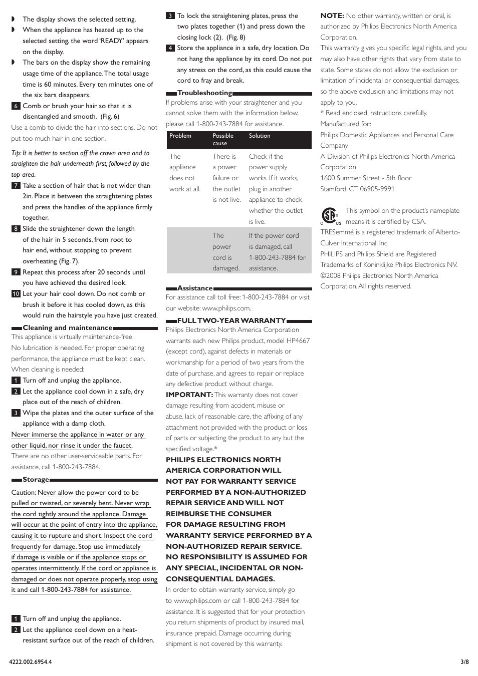 Philips HP4667/05 User Manual | Page 3 / 8