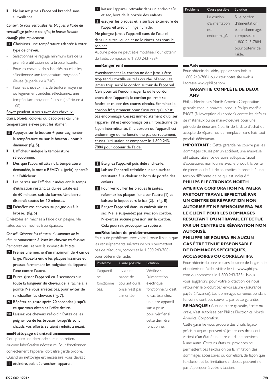 Philips HP4667/05 User Manual | Page 7 / 8