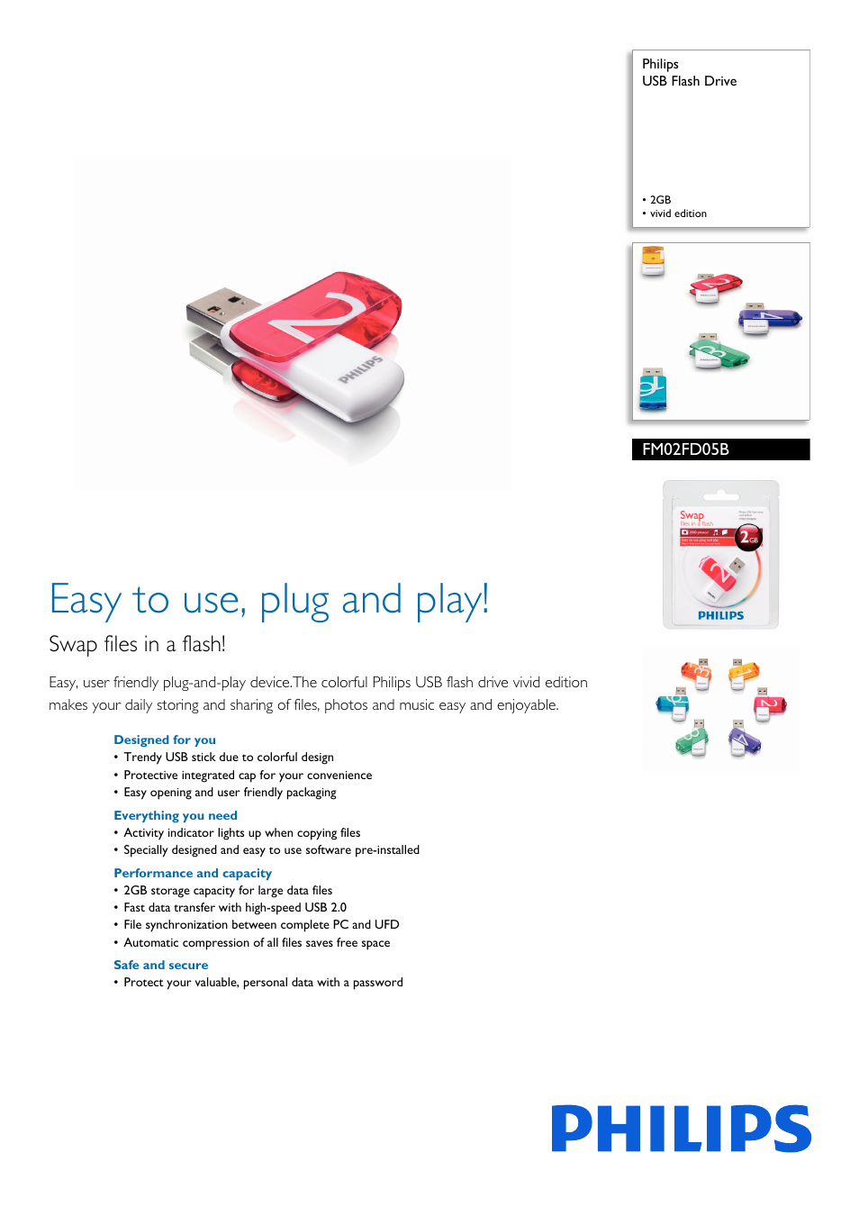 Philips FM02FD05B User Manual | 2 pages