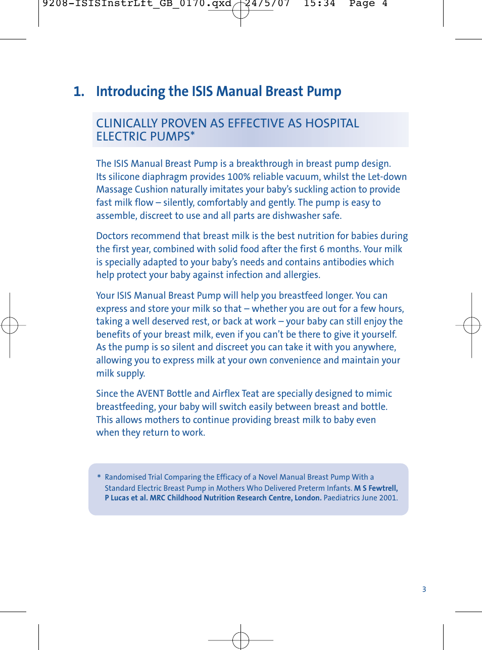 Introducing the isis manual breast pump | Philips ISIS Manual SCF290/12 User Manual | Page 3 / 16