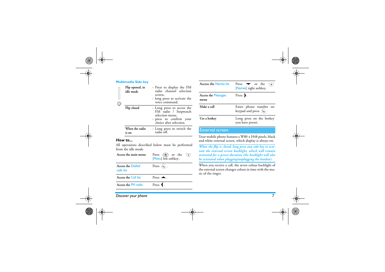 How to, External screen | Philips 630 User Manual | Page 8 / 45