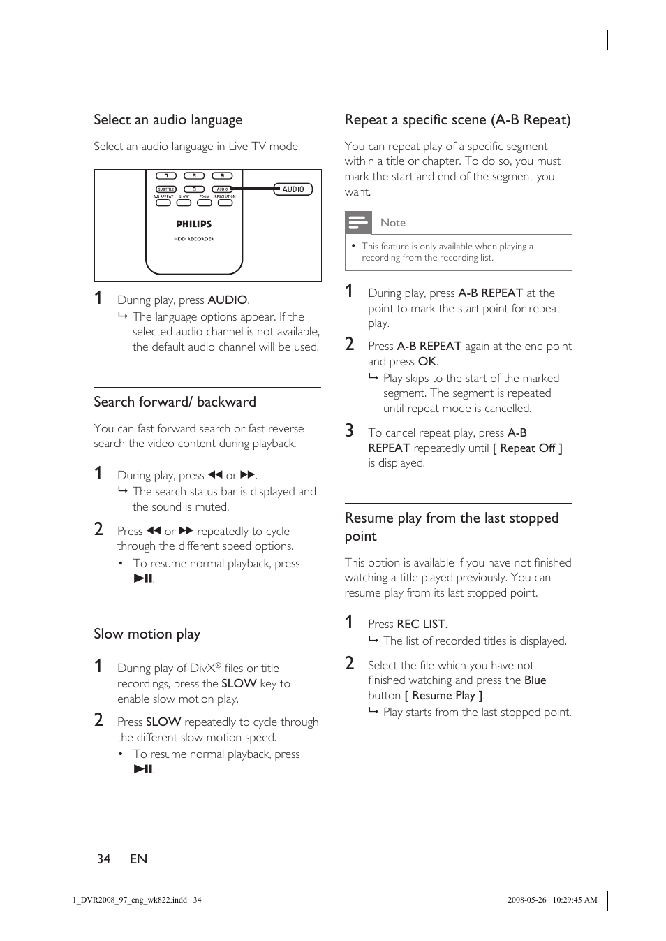 Philips DVR2008 User Manual | Page 34 / 58