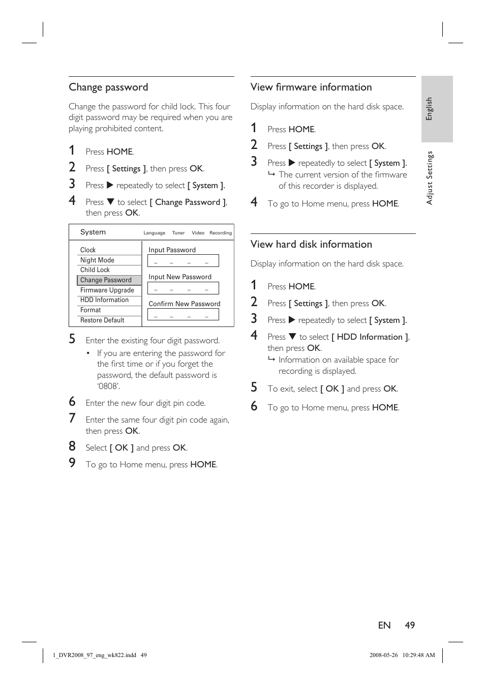 Philips DVR2008 User Manual | Page 49 / 58