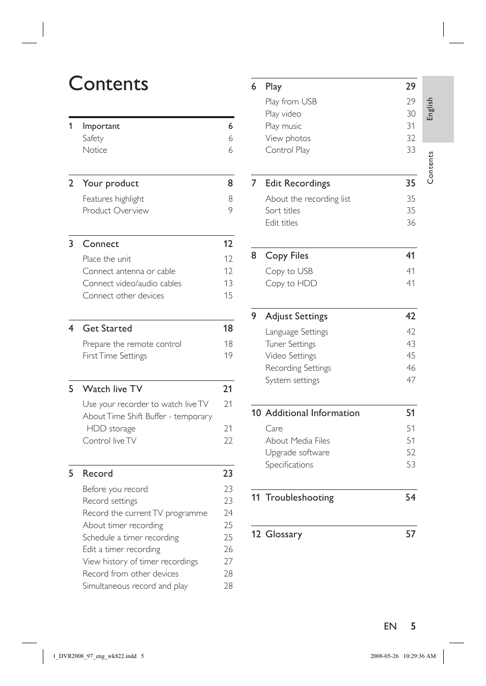 Philips DVR2008 User Manual | Page 5 / 58