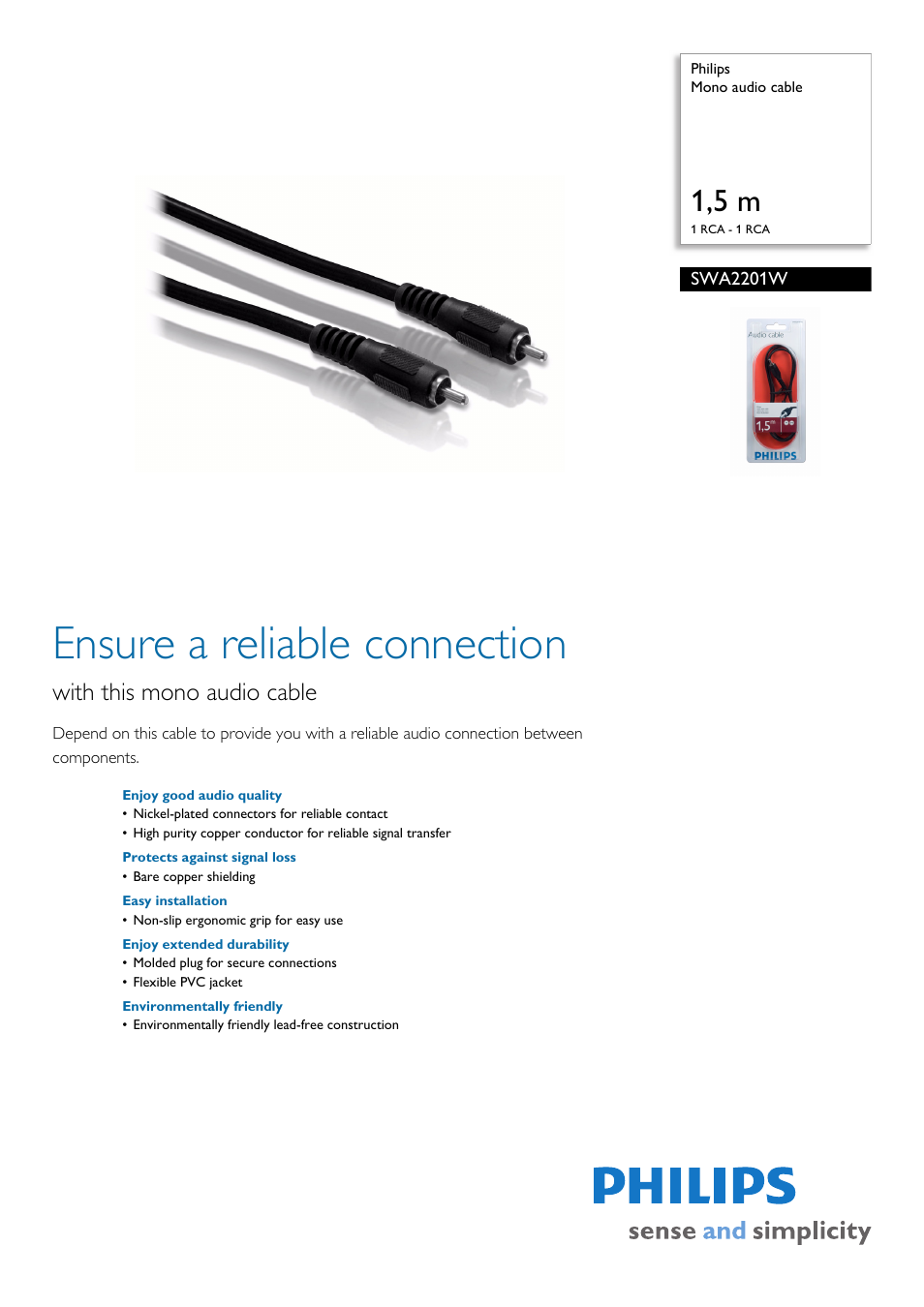 Philips SWA2201W User Manual | 2 pages