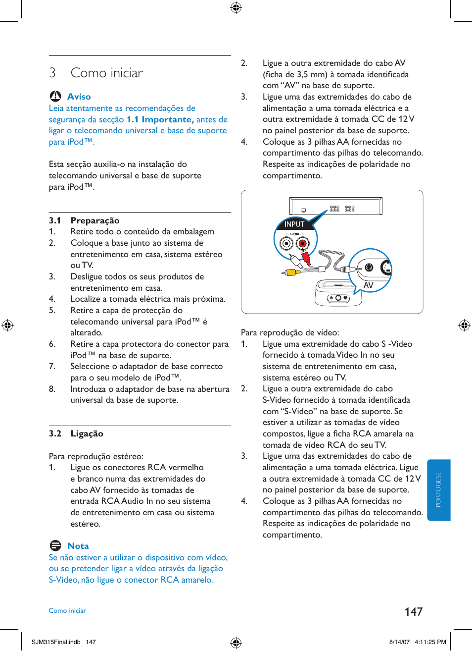 3 como iniciar | Philips SJM3151 User Manual | Page 147 / 325