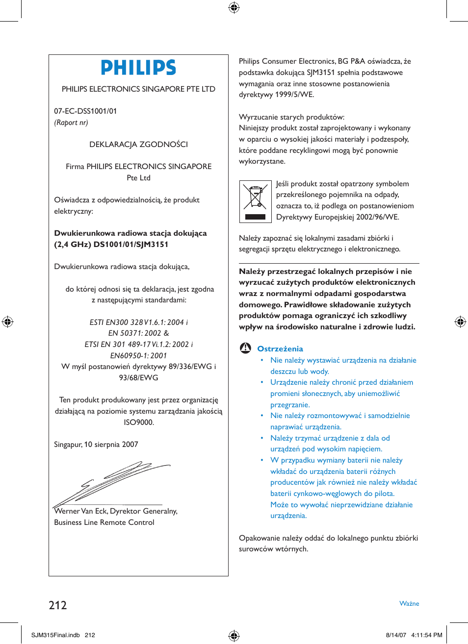 Philips SJM3151 User Manual | Page 212 / 325