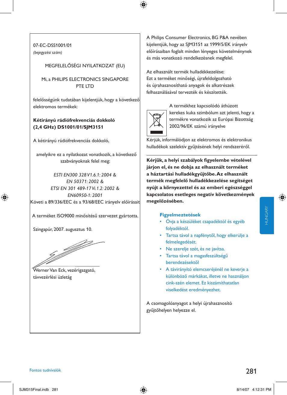 Philips SJM3151 User Manual | Page 281 / 325