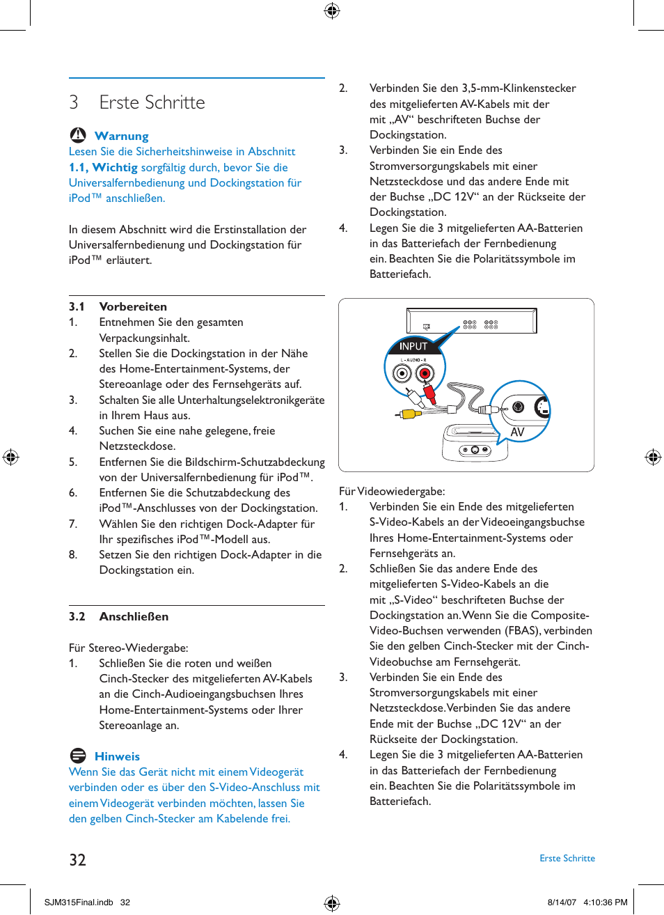 3 erste schritte | Philips SJM3151 User Manual | Page 32 / 325