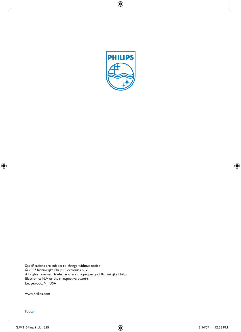 Philips SJM3151 User Manual | Page 325 / 325