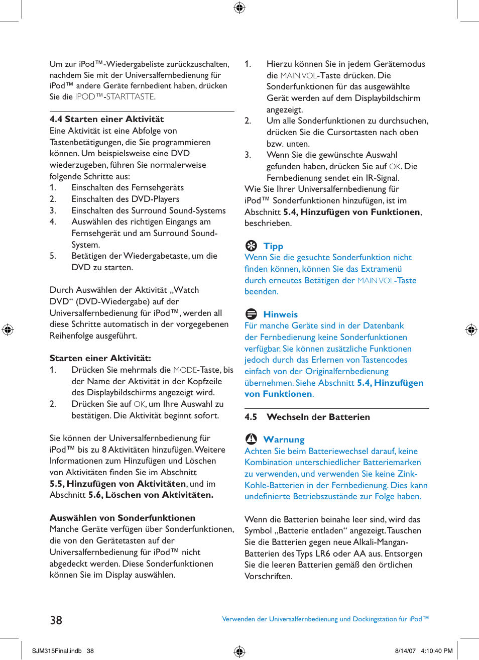 Philips SJM3151 User Manual | Page 38 / 325