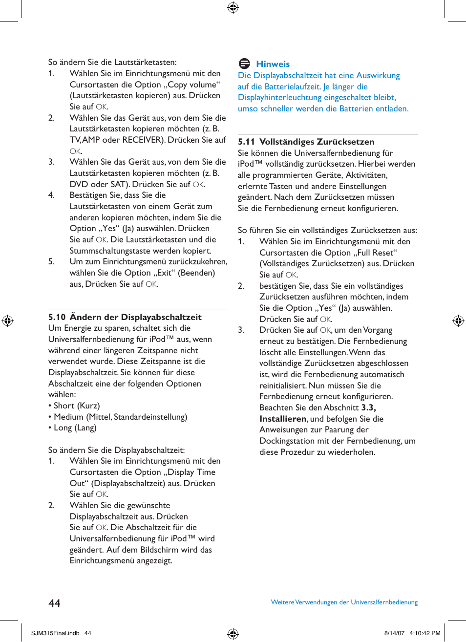 Philips SJM3151 User Manual | Page 44 / 325