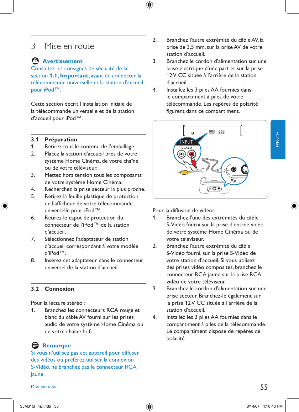 3 mise en route | Philips SJM3151 User Manual | Page 55 / 325