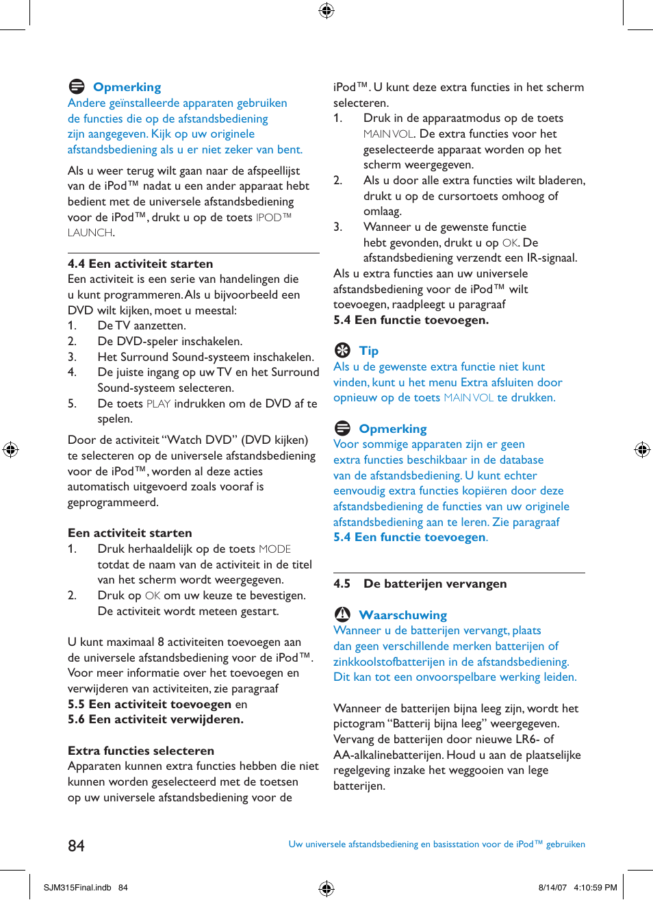 Philips SJM3151 User Manual | Page 84 / 325