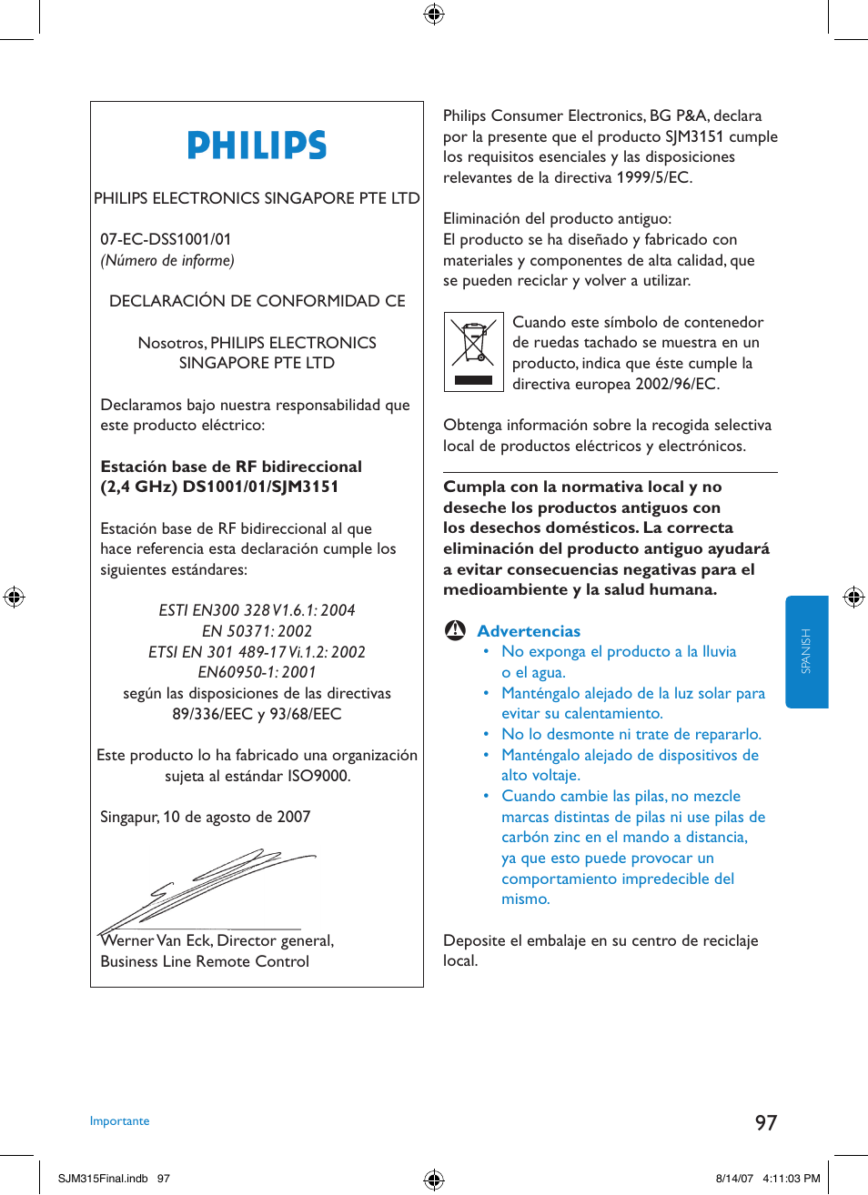 Philips SJM3151 User Manual | Page 97 / 325