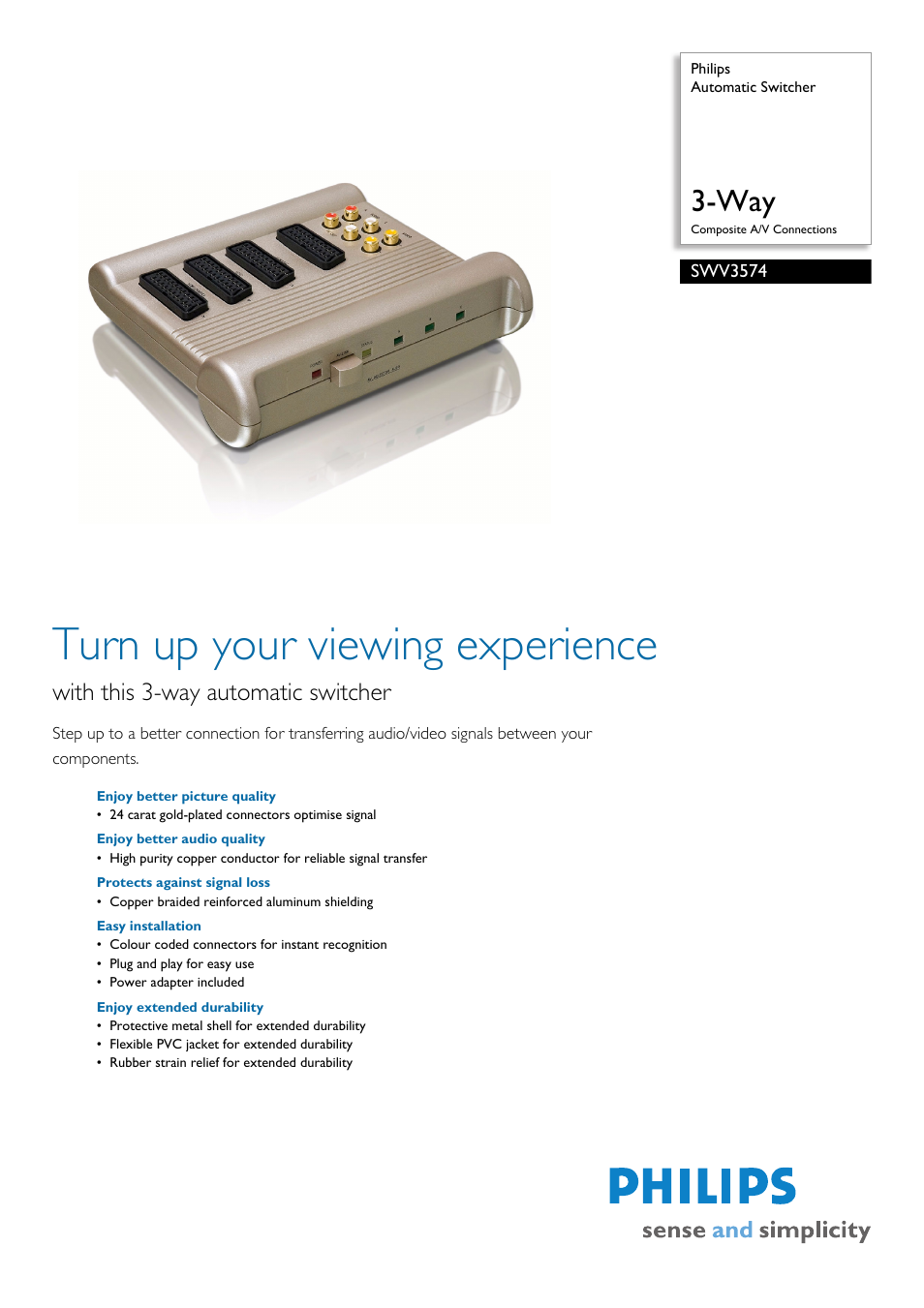 Philips SWV3574 User Manual | 2 pages