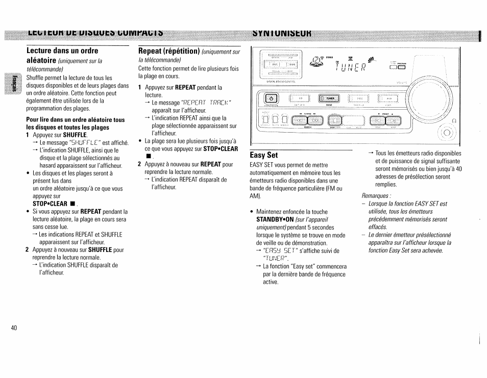 Easy set, Syimiunisfcuk, Lcuicuti mc ulduuc5 mumitiuid | Philips FW390C User Manual | Page 40 / 74