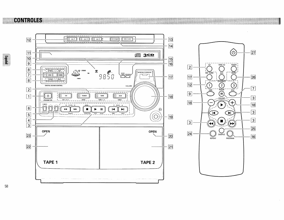 Controles, 10 o oi, R-o io; c | Philips FW390C User Manual | Page 58 / 74