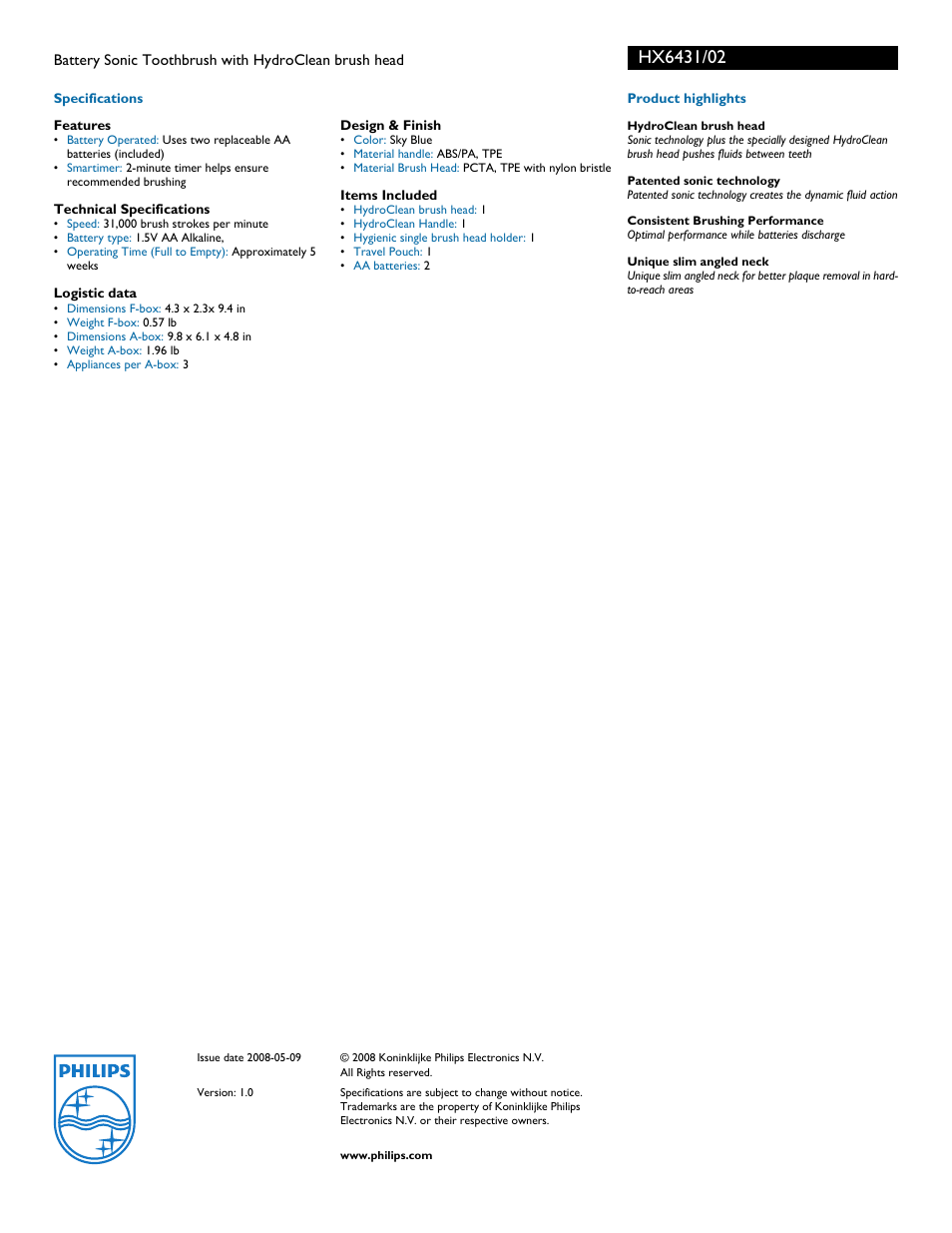 Philips Sonicare 400 Series User Manual | Page 2 / 2