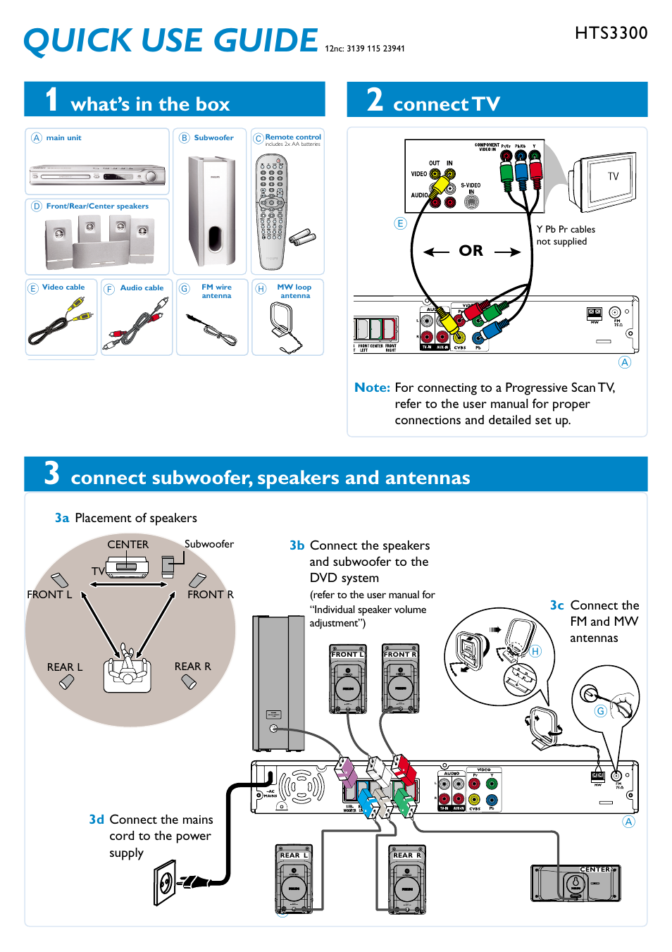 Philips HTS3300 User Manual | 4 pages