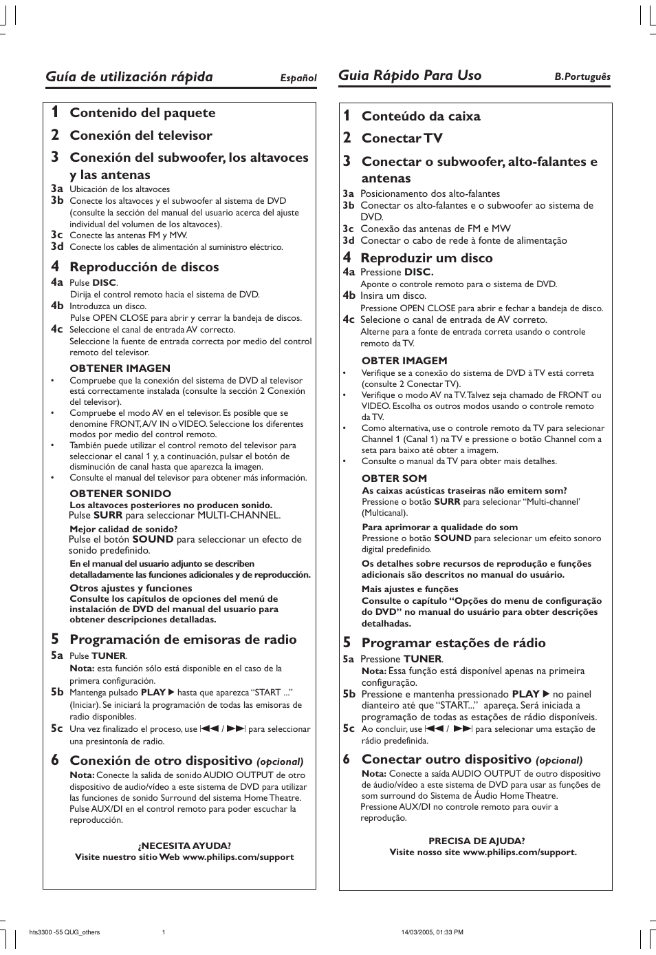 Philips HTS3300 User Manual | Page 3 / 4